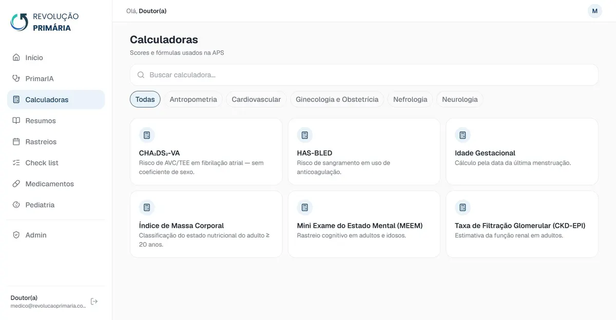Lista de calculadoras médicas