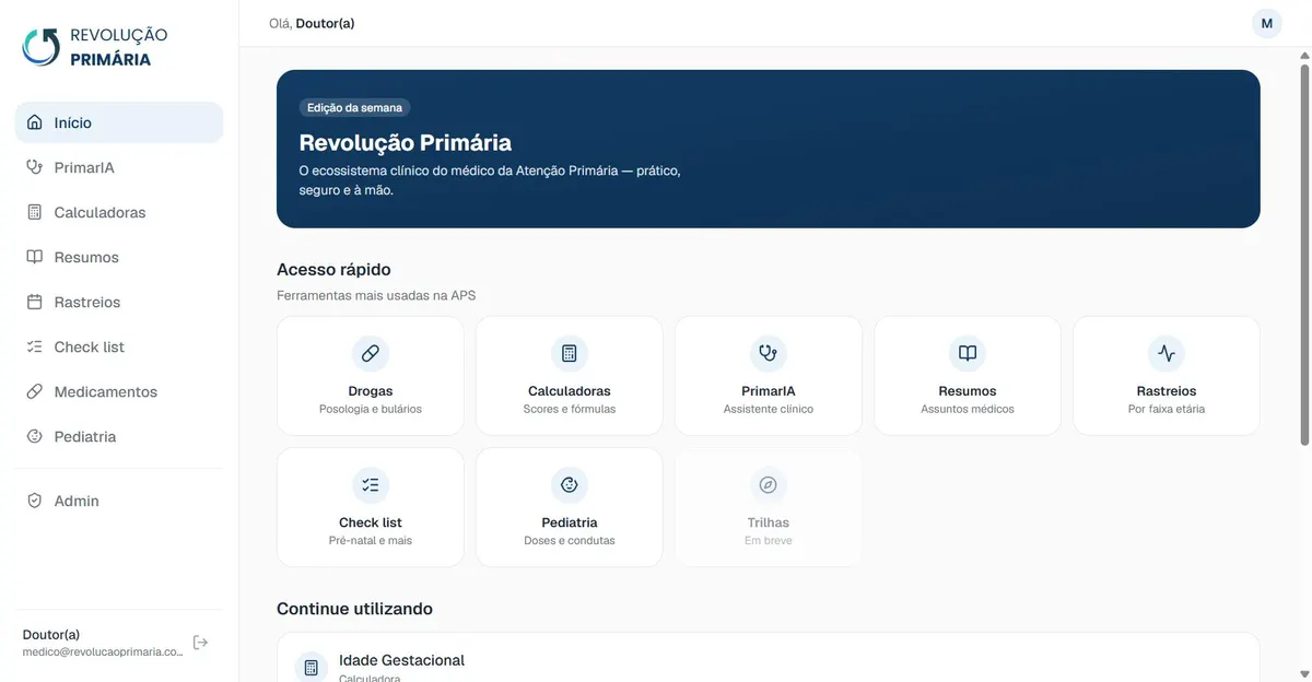 Home do app Revolução Primária