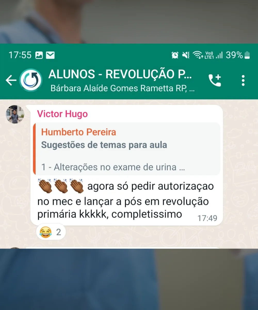 Depoimento de aluno da Revolução Primária