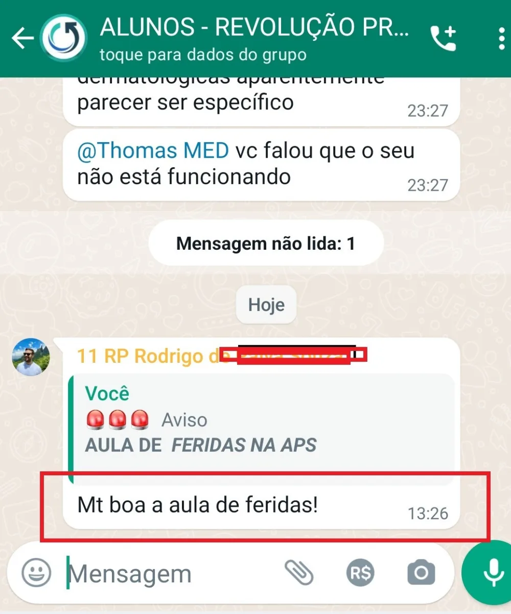 Depoimento de aluno da Revolução Primária